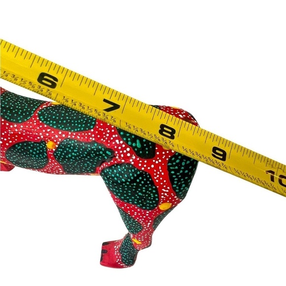 Wooden handcarved hand painted dog bright colors MCM - Picture 5 of 5